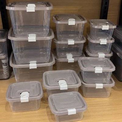 Kit 16 Potes de Plástico Plasútil Tampa Fixa e Trava