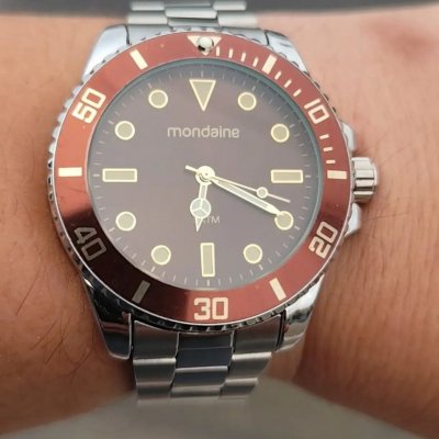 Relógio Mondiane Masculino Aço Inox Prata 50m