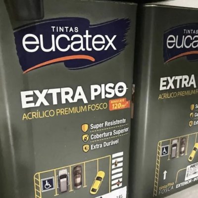 Tinta Eucatex Extra Piso, Fosco Cor Cinza Escuro, 18 Litros