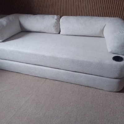 🛋️  Sofá Cama Orbe 1,90m Xpand Tech Tecido Boucle Cama Inbox Cinza ou Bege