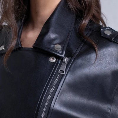 Jaqueta Couro Pu Biker Feminina Preto