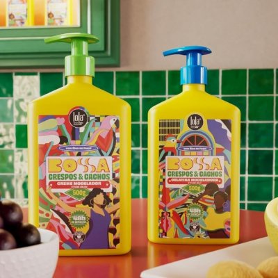 Kit Bossa Cabelos Crespos e Cacheados (Creme Modelador 500 g + Gelatina Modeladora 500 g) - Lola