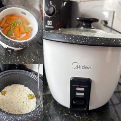 Panela de Arroz Elétrica Midea 7 Xícaras Tampa de Vidro