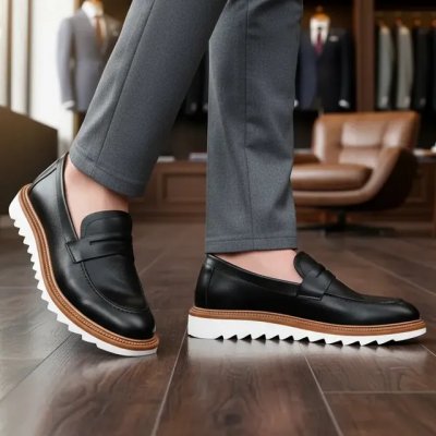 Sapato Mocassim Loafer Gugi Tratorado Conforto Premium Leve
