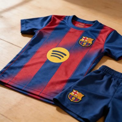 Kit Conjunto Infantil Barcelona com Meião Listrado