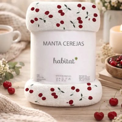 Manta Casal Macia Quentinha Microfibra Antialérgica Cereja Cereja 1.1 G Branca — Review