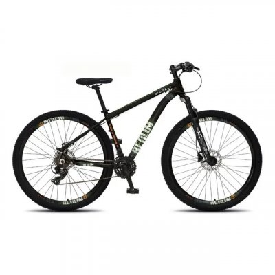 Bicicleta Colli Berlim Alumínio Aro 29 Disco - Shimano 21v Preto c/ Verde Militar 15.5