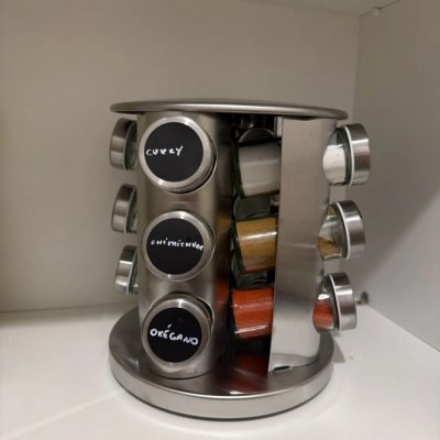 Porta Tempero Giratório 12 Potes Inox Luxo
