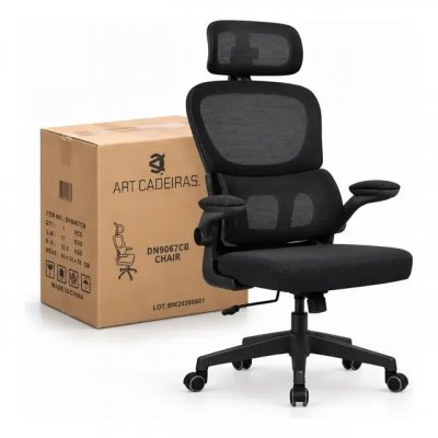 Cadeira Escritório Ergonômica Maat Brand com Suporte Lombar NR17 — Preto, Espuma de Alta Densidade