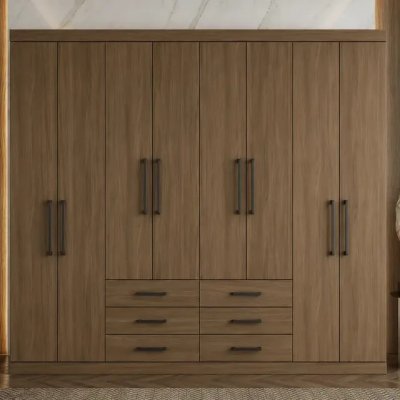 Guarda Roupa Casal Master Wt — 8 Portas e 6 Gavetas para Organização