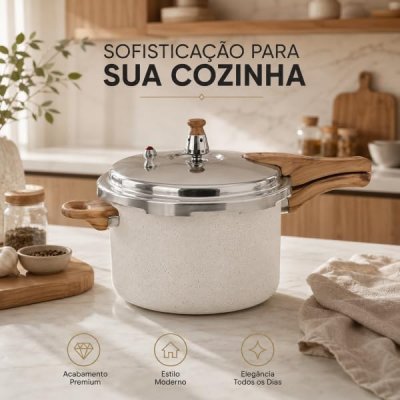 Panela de Pressão Creme 4,2L Indução 4 Válvulas
