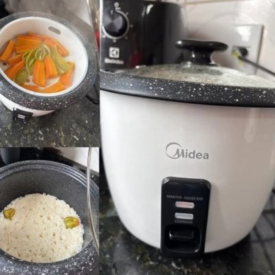 Panela de Arroz Elétrica Midea 7 Xícaras Tampa de Vidro - 127/220V