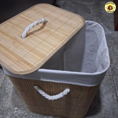 Cesto de Roupas em Bambu 60L