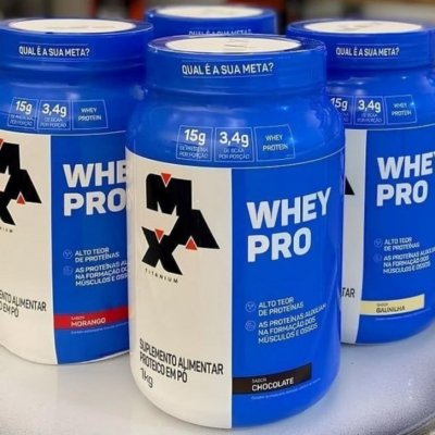 Max Titanium Whey Pro Concentrado Sabor Baunilha 1kg