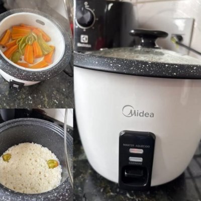Panela De Arroz Elétrica Midea 7 Xícaras Tampa De Vidro - 127/220V