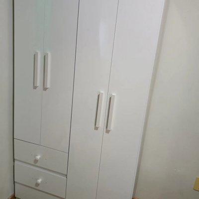 Guarda Roupas 4 Portas 2 Gavetas Branco