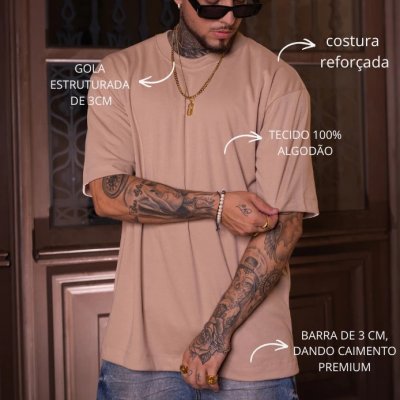 Camiseta Oversized Streetwear Masculina 100% Algodão
