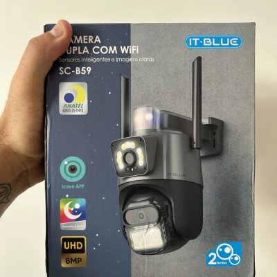 Kit 2 Câmeras IP Icsee Lente Dupla Preto