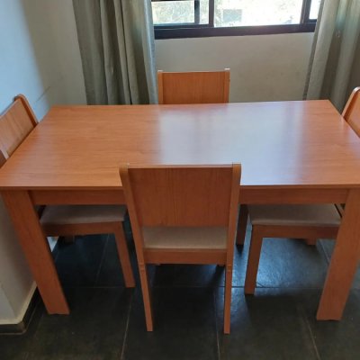 Conjunto Jantar 4 Cadeiras Lopas Amêndoa