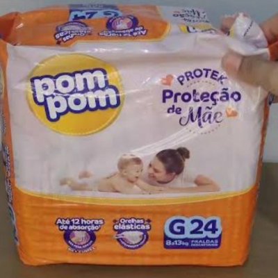 👶 Fralda Pom Pom Proteção de Mãe Jumbo G 24 Unidades