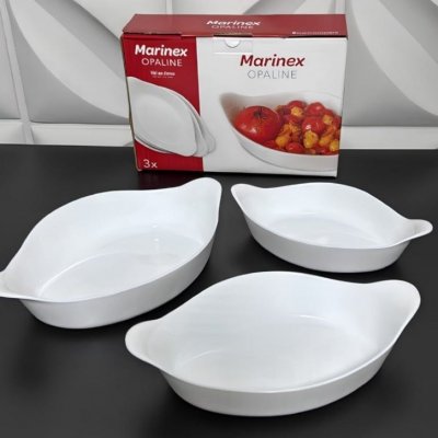 Marinex Conjunto de Assadeiras Oval Opaline 3 Peças