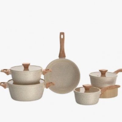 Jogo de Panelas Brinox 5 Peças Alumínio Creme