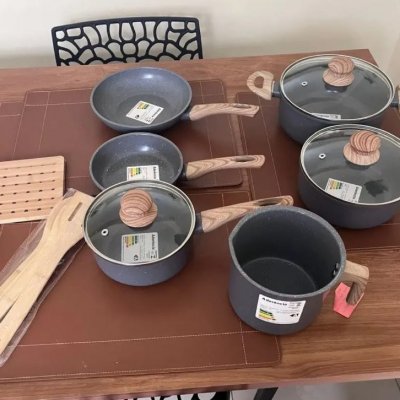 Jogo De Panelas Inducao Antiaderente Ceramica 10 Pecas