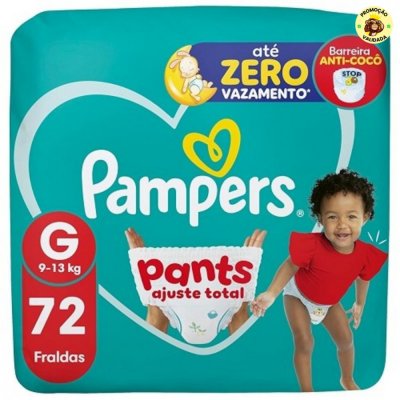 Fralda Pampers Pants Ajuste Total Tamanho G, Fácil de Vestir, 72 Unidades