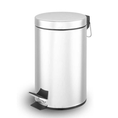 Lixeira Redonda de Inox 5L Para Banheiro Com Pedal - Camesa