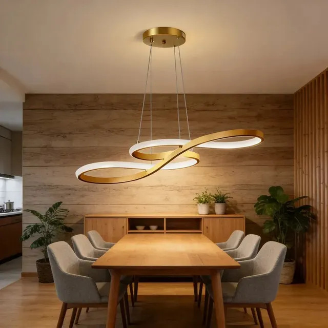 VOLTIS - Luminária Pendente LED Moderna Bivolt com 3 Cores e Brilho Regulável