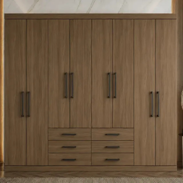 Guarda Roupa Casal Master Wt — 8 Portas e 6 Gavetas para Organização