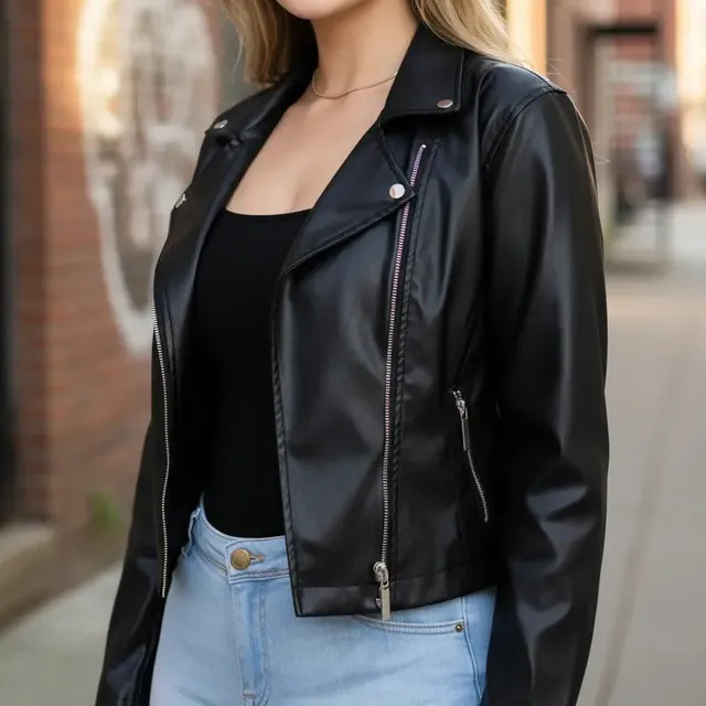 Jaqueta Feminina Couro — Casaco/Blusa para Outono e Inverno