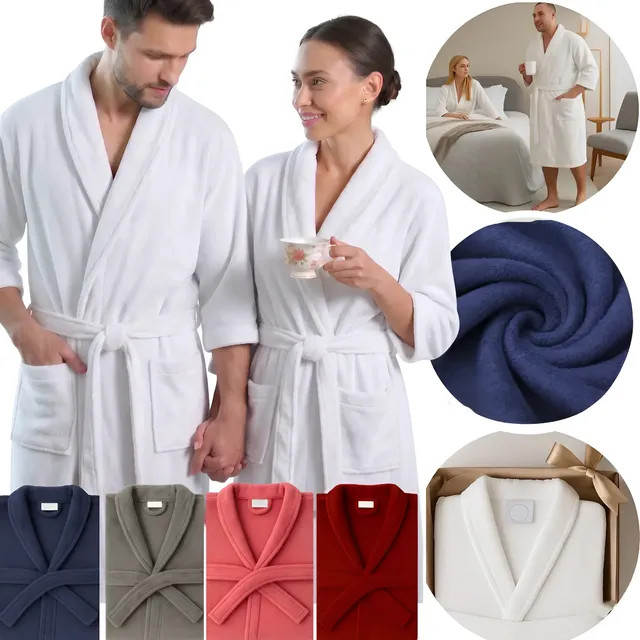 Roupão Adulto Microfibra Unissex para Banho - Branco P