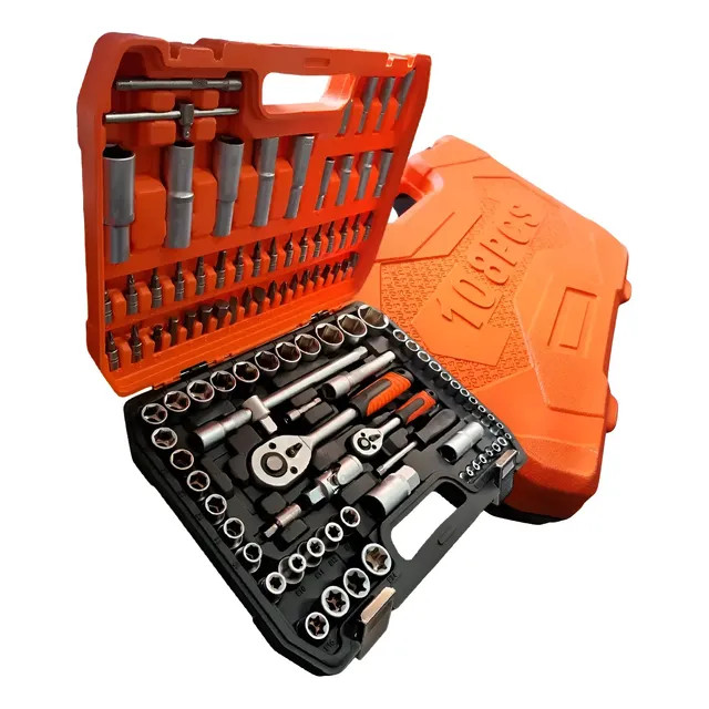 Soquete Catraca Allen 1/2 1/4 Maleta 108 Peças — conjunto completo em maleta
