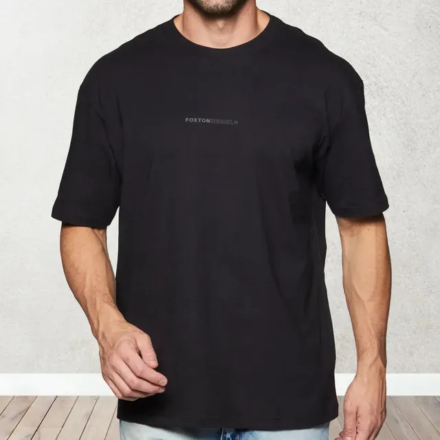 Camiseta Foxton Oversize Design Br Preto G Lisa