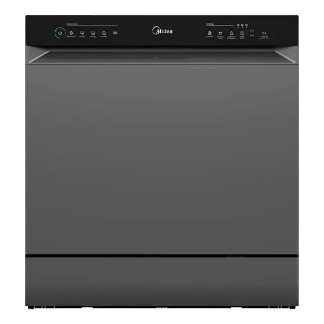 Lava Louças 8 Serviços Cinza Touch Plus Midea — Controles Touch e Acabamento Cinza