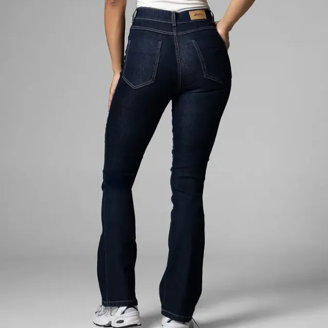 Jeans Sawary Feminina Calça Boot Cut Petit_283992 Índigo Liso 40