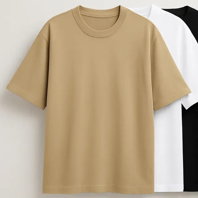 Kit 3 Oversized Masculina Stretwear Básica Lisa Premium