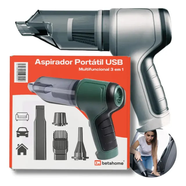Mini Aspirador de Pó Betahome Portátil 120W USB com Soprador 6000Pa