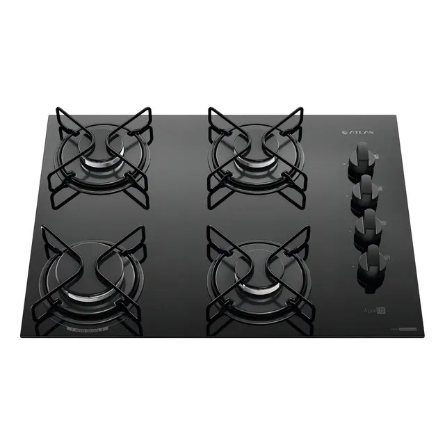 Cooktop 4 Bocas Atlas Agile Up — Mesa de Vidro com Mega Chama Bivolt