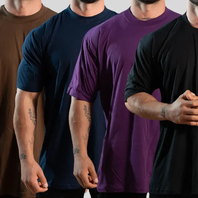 Kit 4 Camiseta Oversized Streetwear Básica Gola Alta Algodão — review