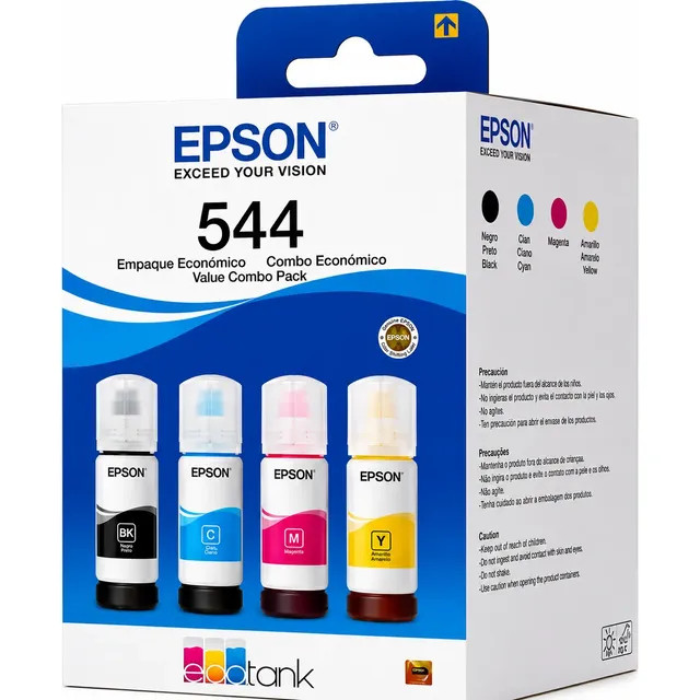 Tintas 544 Original 4 Cores para Ecotank L3250 L3150 L3110 - Preto