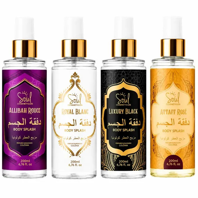 Body Splash Arabe C/4un 200ml Perfume Feminino de Luxo - Alta Concentração