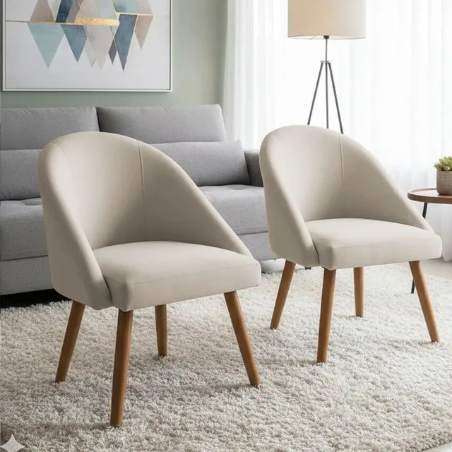 Kit 2 Poltronas Lua Suede Luxo com Pés Palito — Multiambiente