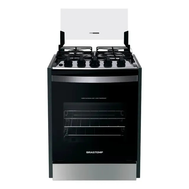 Fogão De Embutir Brastemp 4 Bocas Chama Dupla Byo4ebr - Cor Inox