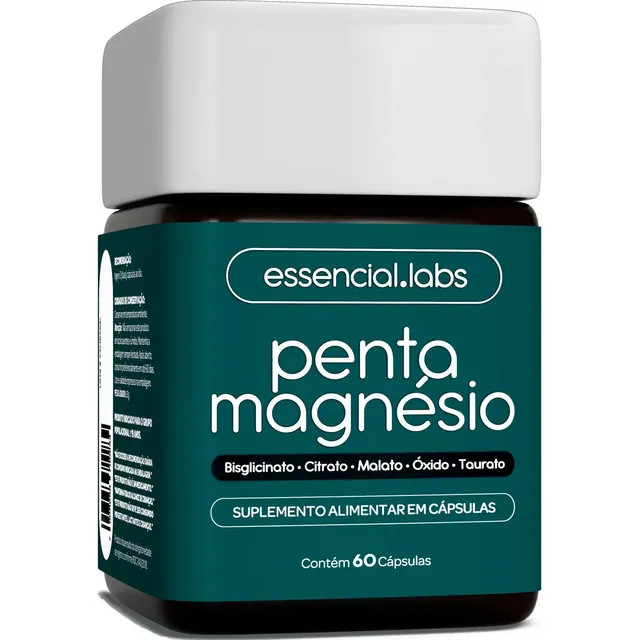 PENTA MAGNÉSIO: combinação de cinco formas de magnésio em 60 cápsulas
