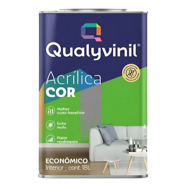 Qualyvinil Acrílica Econômica Branco 18 L — Balde (Cor Cenoura)