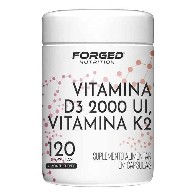 Vitamina D3 2000ui + K2 Mk7 — 120 Cápsulas (4 Meses) - Forged Nutrition