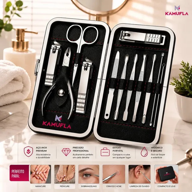 Kit Cortador De Unha Portátil Estojo Alicate Manicure 12 Pç - Review
