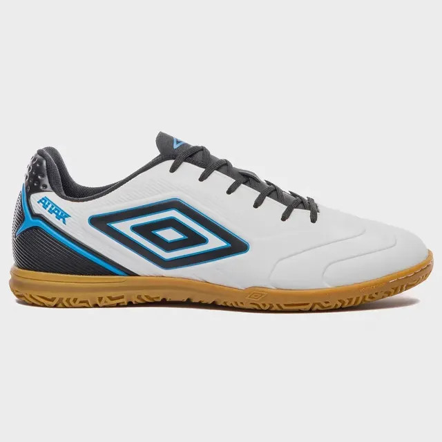 Chuteira Futsal Umbro Cimento Attak III (Masculina / Unisex) — Branco/Preto/Cloisonne 39 BR